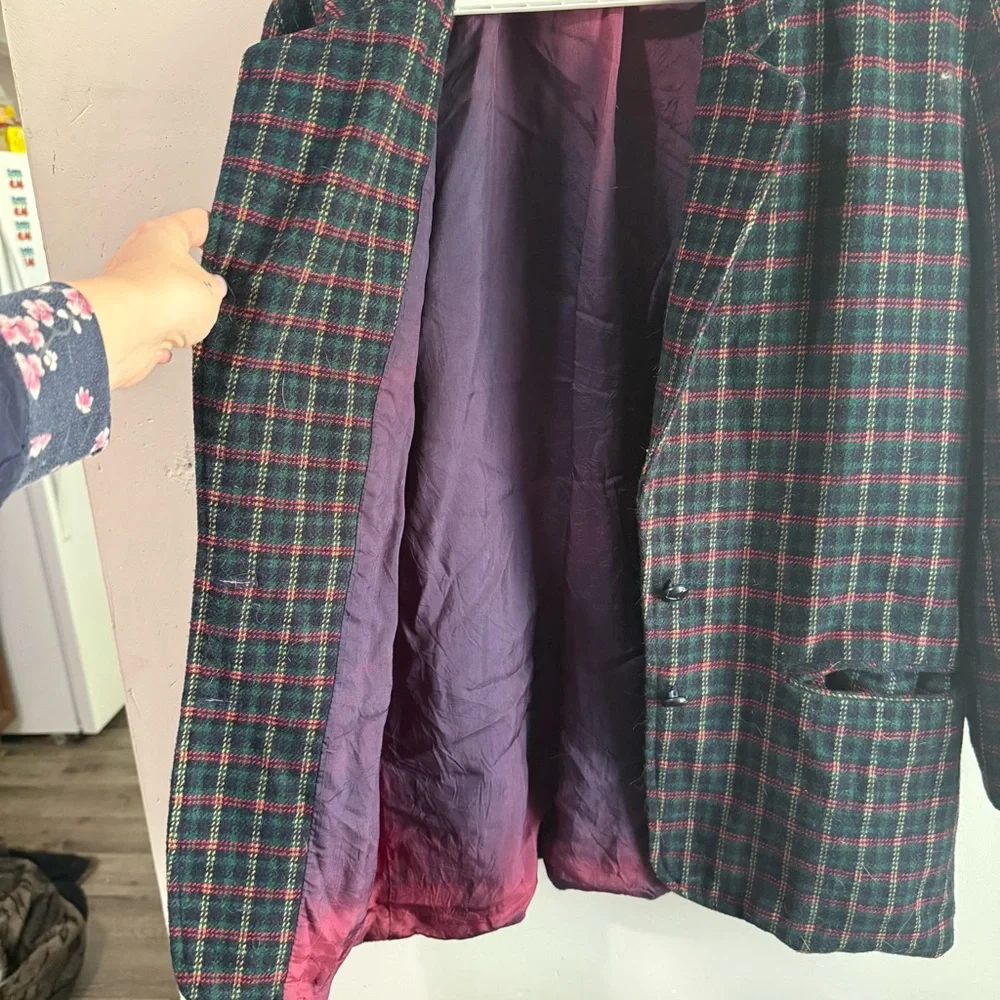 Oversized Vintage Plaid Blazer - Picture 4 of 4